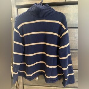 GAP Navy and Tan Striped Sweater